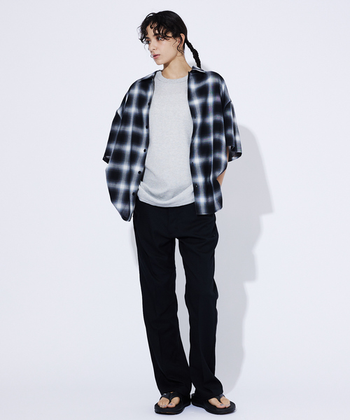 Revo.(レボ)の「【Revo./レボ】Relax Fit /リラックスフィット /USEDライクオンブレーチェックシャツ/ユニセックス(シャツ/ブラウス・メンズ・ブラック/ネイビー・M/L)」の12枚目の写真