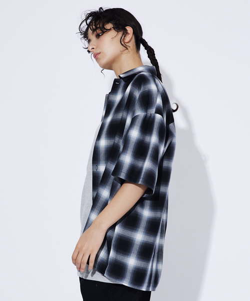 Revo.(レボ)の「【Revo./レボ】Relax Fit /リラックスフィット /USEDライクオンブレーチェックシャツ/ユニセックス(シャツ/ブラウス・メンズ・ブラック/ネイビー・M/L)」の11枚目の写真