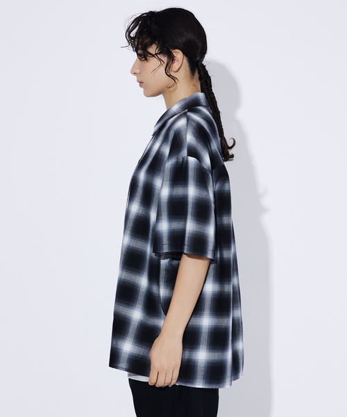 Revo.(レボ)の「【Revo./レボ】Relax Fit /リラックスフィット /USEDライクオンブレーチェックシャツ/ユニセックス(シャツ/ブラウス・メンズ・ブラック/ネイビー・M/L)」の8枚目の写真