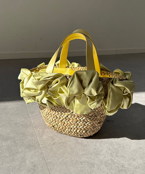 DouDou（ドゥドゥ）の「【WEB限定】コサージュカゴバッグ（かごバッグ・レディース・ブラック/グレー/イエロー・FREE）」の10枚目の写真