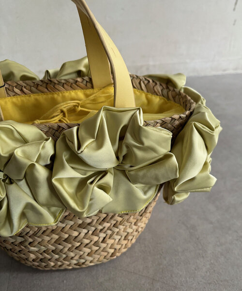 DouDou（ドゥドゥ）の「【WEB限定】コサージュカゴバッグ（かごバッグ・レディース・ブラック/グレー/イエロー・FREE）」の8枚目の写真