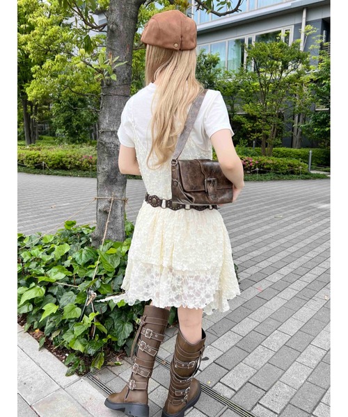 WC（ダブル シー）の「レースヘムキャミワンピース（ワンピース・レディース・アイボリー/ブラック・FREE）」の5枚目の写真