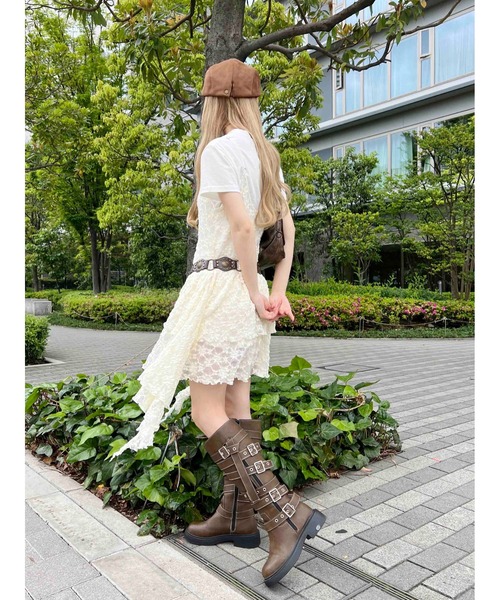 WC（ダブル シー）の「レースヘムキャミワンピース（ワンピース・レディース・アイボリー/ブラック・FREE）」の7枚目の写真