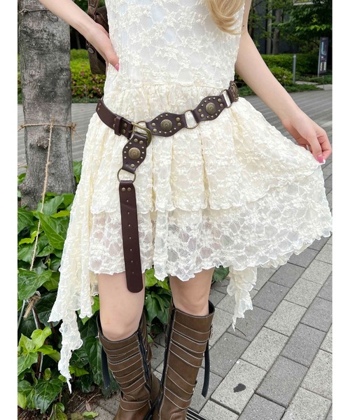 WC（ダブル シー）の「レースヘムキャミワンピース（ワンピース・レディース・アイボリー/ブラック・FREE）」の8枚目の写真