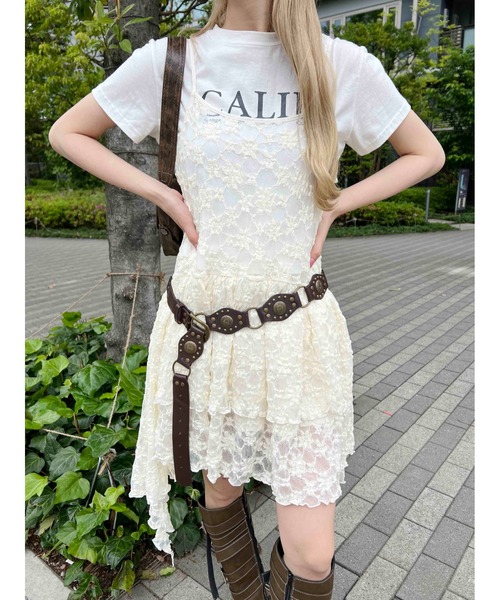 WC（ダブル シー）の「レースヘムキャミワンピース（ワンピース・レディース・アイボリー/ブラック・FREE）」の9枚目の写真