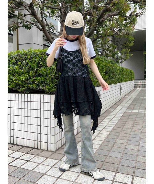 WC（ダブル シー）の「レースヘムキャミワンピース（ワンピース・レディース・アイボリー/ブラック・FREE）」の10枚目の写真