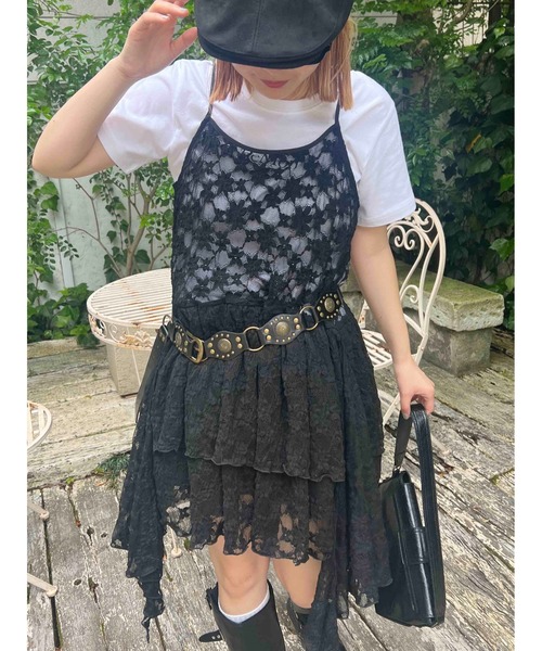 WC（ダブル シー）の「レースヘムキャミワンピース（ワンピース・レディース・アイボリー/ブラック・FREE）」の15枚目の写真