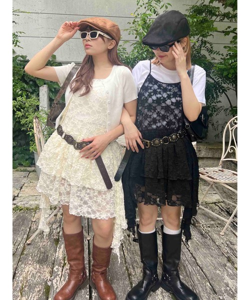 WC（ダブル シー）の「レースヘムキャミワンピース（ワンピース・レディース・アイボリー/ブラック・FREE）」の18枚目の写真