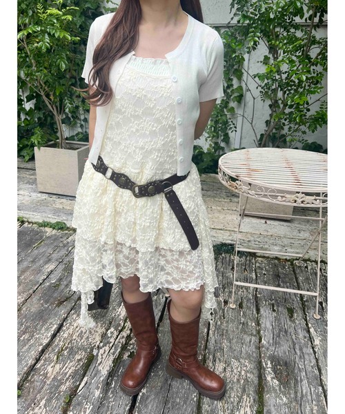 WC（ダブル シー）の「レースヘムキャミワンピース（ワンピース・レディース・アイボリー/ブラック・FREE）」の20枚目の写真