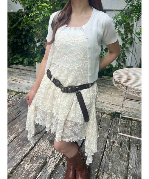 WC（ダブル シー）の「レースヘムキャミワンピース（ワンピース・レディース・アイボリー/ブラック・FREE）」の21枚目の写真