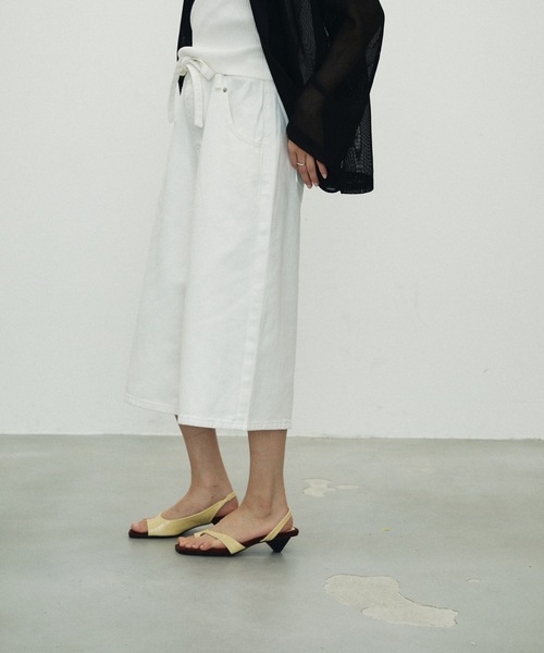 Lutim by u（ルチバイユー）の「Denim cropped pants/デニムクロップドパンツ（デニムパンツ・レディース・ホワイト/グレー・MEDIUM）」の9枚目の写真