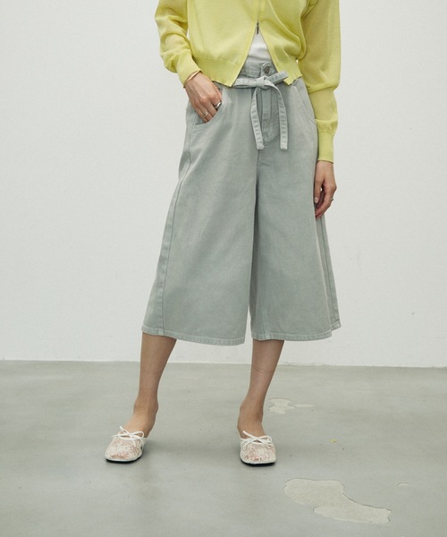 Lutim by u（ルチバイユー）の「Denim cropped pants/デニムクロップドパンツ（デニムパンツ・レディース・ホワイト/グレー・MEDIUM）」の12枚目の写真