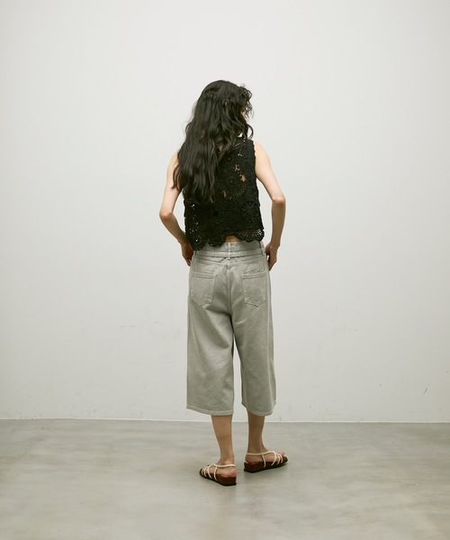 Lutim by u（ルチバイユー）の「Denim cropped pants/デニムクロップドパンツ（デニムパンツ・レディース・ホワイト/グレー・MEDIUM）」の20枚目の写真