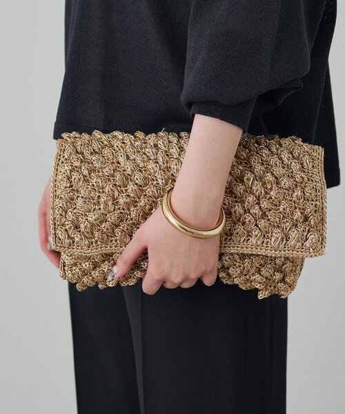 LOUNGEDRESS(ラウンジドレス)の「【A&A Accessories 】INDIA チェーンストローBAG(トートバッグ・レディース・ブラック/ゴールド・FREE)」の2枚目の写真