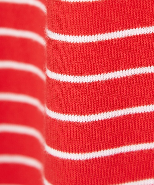 a.p.o.v.(エーピーオービー)の「a.p.o.v. ピンボーダーコットンオーバーサイズTシャツ(Tシャツ/カットソー・メンズ・ブルー/レッド/ネイビー/ブラック・ONESIZE)」の17枚目の写真