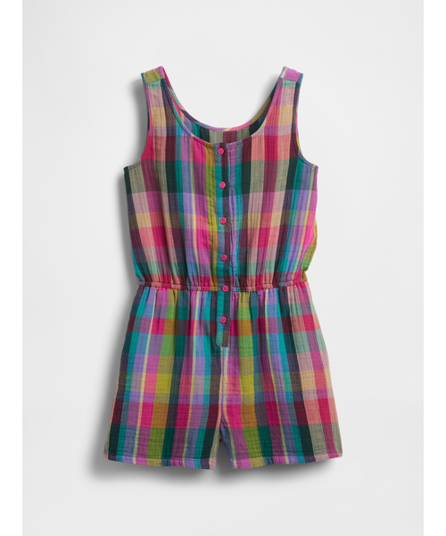 GAP（ギャップ）の「クリンクルガーゼ ロンパース (キッズ)（つなぎ/オールインワン・キッズ・マルチ/パープル・110cm/120cm/130cm/140cm/150cm/160cm）」の6枚目の写真
