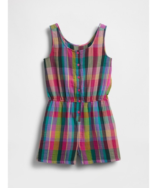 GAP（ギャップ）の「クリンクルガーゼ ロンパース (キッズ)（つなぎ/オールインワン・キッズ・マルチ/パープル・110cm/120cm/130cm/140cm/150cm/160cm）」の4枚目の写真