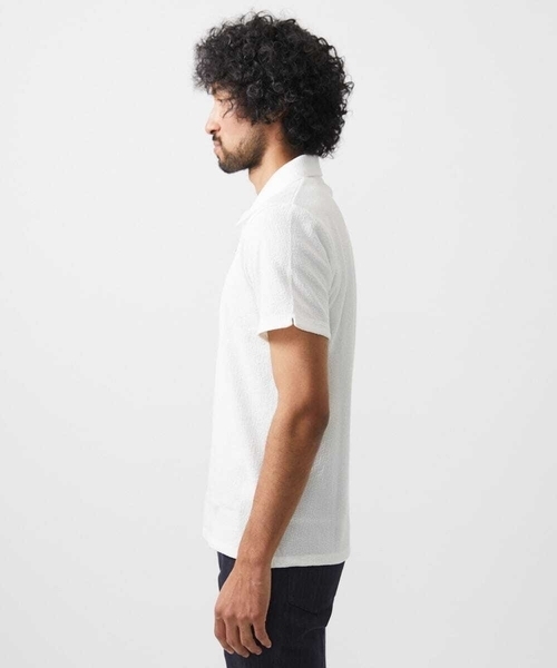 MICHEL KLEIN HOMME (ミッシェルクランオム)の「《日本製》モザイク柄ジップアップポロシャツ(ポロシャツ・メンズ・ホワイト/ブラック/ダークグレー・MEDIUM/LARGE/X-LARGE)」の5枚目の写真