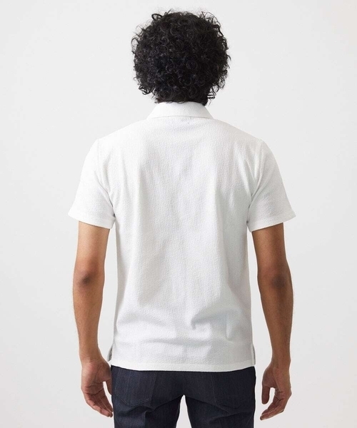MICHEL KLEIN HOMME (ミッシェルクランオム)の「《日本製》モザイク柄ジップアップポロシャツ(ポロシャツ・メンズ・ホワイト/ブラック/ダークグレー・MEDIUM/LARGE/X-LARGE)」の6枚目の写真