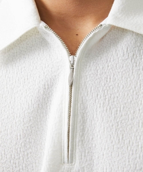 MICHEL KLEIN HOMME (ミッシェルクランオム)の「《日本製》モザイク柄ジップアップポロシャツ(ポロシャツ・メンズ・ホワイト/ブラック/ダークグレー・MEDIUM/LARGE/X-LARGE)」の10枚目の写真