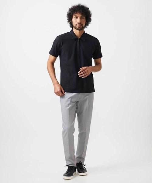 MICHEL KLEIN HOMME (ミッシェルクランオム)の「《日本製》モザイク柄ジップアップポロシャツ(ポロシャツ・メンズ・ホワイト/ブラック/ダークグレー・MEDIUM/LARGE/X-LARGE)」の12枚目の写真