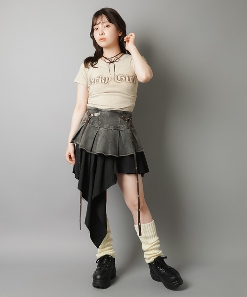 SPINNS(スピンズ)の「Vネック半袖カットソー/ピタTシャツ/PERKY(Tシャツ/カットソー・レディース・アイボリー/カーキ/チャコール・ONESIZE)」の21枚目の写真
