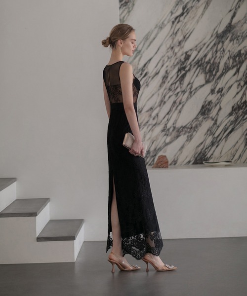 Leja レースマーメイドワンピース　オケージョンドレス　結婚式　2次会 セール】【LEJA LUXE】シェルカップレースマーメイドドレス