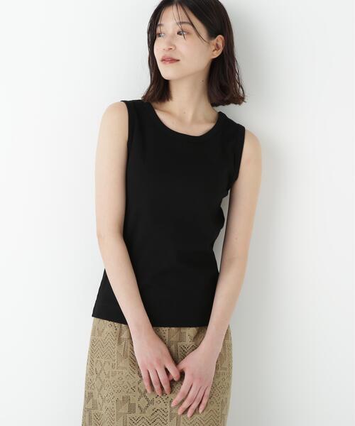 human woman(ヒューマンウーマン)の「◆オーガニックコットンタンクトップ(タンクトップ・レディース・ボルドー/ホワイト/グレー系その他/ブラック・MEDIUM)」の3枚目の写真