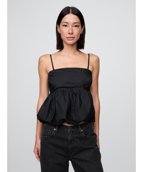 GAP バブルトップス ホワイト・ブラック New】バブルクロップドトップスのスタイリング | Gap公式