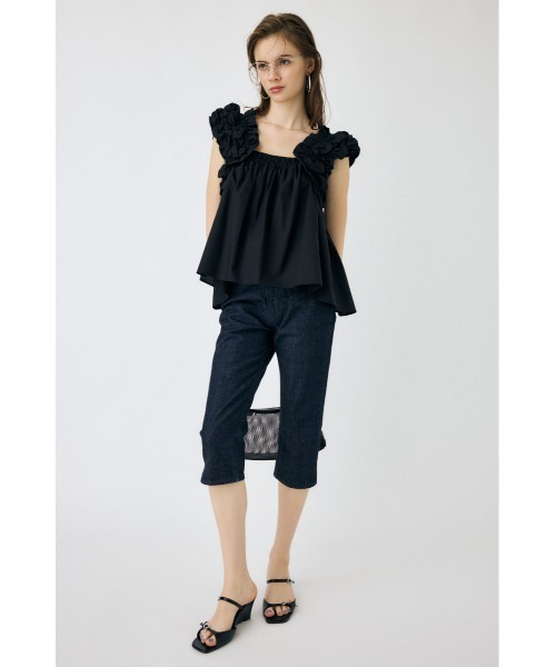 MOUSSY(マウジー)の「HEM SLIT カプリパンツ(デニムパンツ・レディース・ブルー/ワンウォッシュ・1/2)」の13枚目の写真