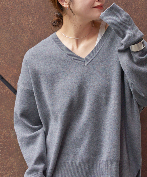 WEB限定》ウォッシャブルTEXBRID Vプルオーバー（ニット