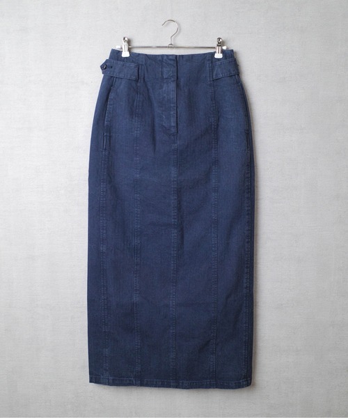 BLACK BY MOUSSY(ブラックバイマウジー)の「【PH1】【BLACK by MOUSSY】JAPAN MADE HERRINGBONE PENCIL SKIRT 070BA311-0030(スカート・レディース・ネイビー/カーキ・2/1)」の2枚目の写真