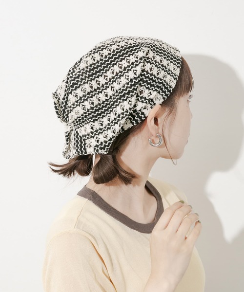 SMELLY（スメリー）の「クロシェレースビーニー（ニットキャップ/ビーニー・レディース・ブラック/ホワイト系その他・-）」の8枚目の写真