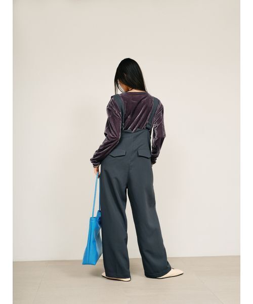 null.（ヌル）の「ベロアドロップショルダートップス（Tシャツ/カットソー・レディース・チャコールグレー/アイボリー/ブラック・F）」の9枚目の写真