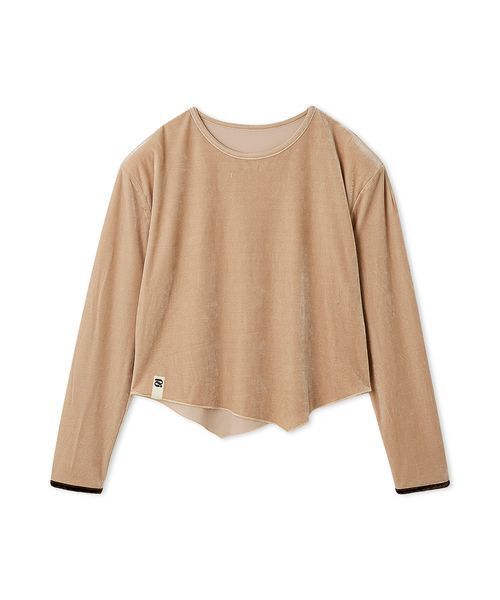 null.（ヌル）の「ベロアドロップショルダートップス（Tシャツ/カットソー・レディース・チャコールグレー/アイボリー/ブラック・F）」の14枚目の写真