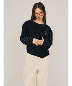 tanakadaisuke/タナカダイスケ】lace up darts velour pullover