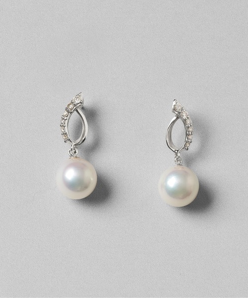 Jewel closet by L&Co.(ジュエルクローゼットバイエルアンドコー)の「プラチナ アコヤパール ダイヤモンド ピアス(ピアス(両耳用)・レディース・プラチナム・FREE)」の1枚目の写真