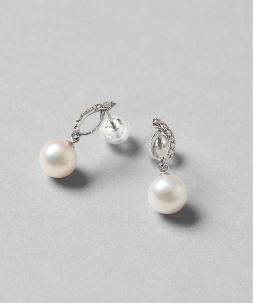 Jewel closet by L&Co.(ジュエルクローゼットバイエルアンドコー)の「プラチナ アコヤパール ダイヤモンド ピアス(ピアス(両耳用)・レディース・プラチナム・FREE)」の8枚目の写真