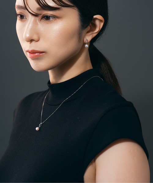 Jewel closet by L&Co.(ジュエルクローゼットバイエルアンドコー)の「プラチナ アコヤパール ダイヤモンド ピアス(ピアス(両耳用)・レディース・プラチナム・FREE)」の3枚目の写真