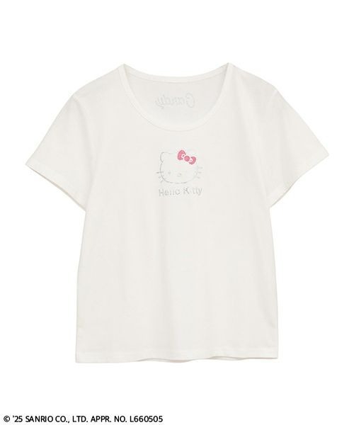 Candy Stripper（キャンディストリッパー）の「【HELLO KITTY】RHINE STONE BABY Tシャツ（Tシャツ/カットソー・レディース・ブラック/オフホワイト/ピンク・FREE）」の2枚目の写真