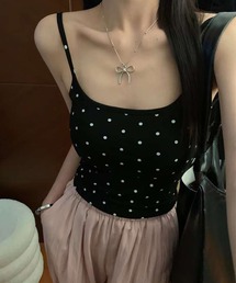 Nia（ニア）の「Nia(ニア)/カップ付き　ドット柄キャミソール（キャミソール）」