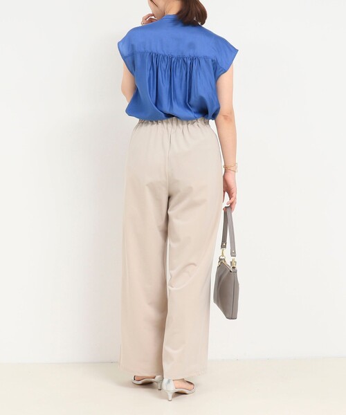 MICO COULIER(ミコクリエ)の「CICA配合サークルストレッチワイドパンツ(その他パンツ・レディース・ベージュ/ブラック・36/38)」の8枚目の写真