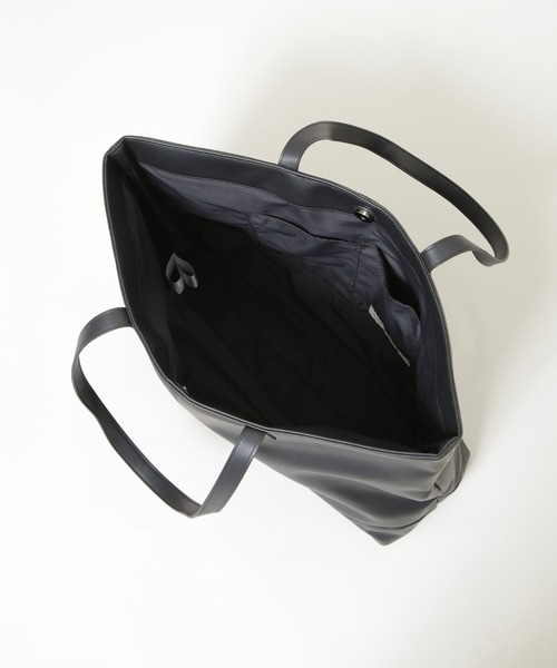 良品　ナノ・ユニバース nano universe トートバッグ レザー 紺 WEB限定/シンセティックレザートートバック（トートバッグ