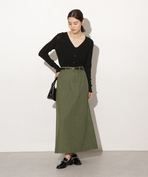 NANO universe（ナノユニバース）の「台形ロングカラーデニムスカート（デニムスカート・レディース・ブルー/ブラック/ブラウン/グリーン・マルチサイズ）」の18枚目の写真