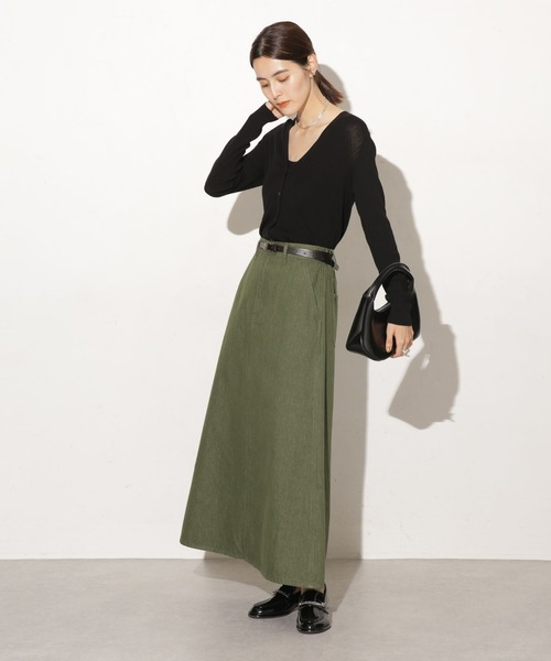 NANO universe（ナノユニバース）の「台形ロングカラーデニムスカート（デニムスカート・レディース・ブルー/ブラック/ブラウン/グリーン・マルチサイズ）」の19枚目の写真