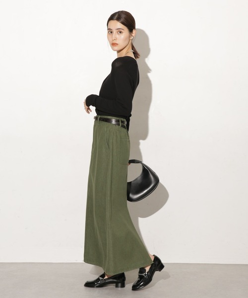 NANO universe（ナノユニバース）の「台形ロングカラーデニムスカート（デニムスカート・レディース・ブルー/ブラック/ブラウン/グリーン・マルチサイズ）」の20枚目の写真