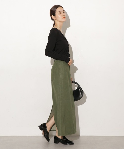 NANO universe（ナノユニバース）の「台形ロングカラーデニムスカート（デニムスカート・レディース・ブルー/ブラック/ブラウン/グリーン・マルチサイズ）」の22枚目の写真