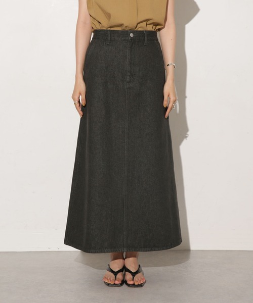 NANO universe（ナノユニバース）の「台形ロングカラーデニムスカート（デニムスカート・レディース・ブルー/ブラック/ブラウン/グリーン・マルチサイズ）」の14枚目の写真