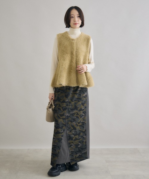 Dignite Collier フェザーヤーンペプラムジレ　ブラック セール】Dignite Collier フェザーヤーンペプラムジレ（ベスト