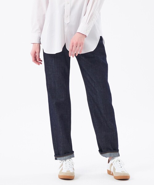 MACKINTOSH PHILOSOPHY（ﾏｯｷﾝﾄｯｼｭ ﾌｨﾛｿﾌｨｰ）の「コットンリネンデニムストレートフィット（デニムパンツ・レディース・ダークネイビー/ブルー・34/36/38/40）」の2枚目の写真